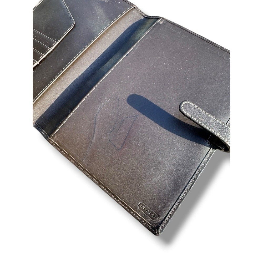 Y2k Coach Signature Canvas Agenda Planner Organizer Brown Mini C Leather Trim - Picture 4 of 7